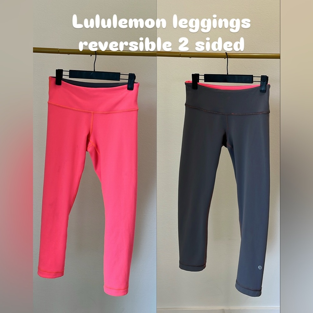 Lululemon reversible leggings tights, mid waist fit. Exclusive deal. Get It Now